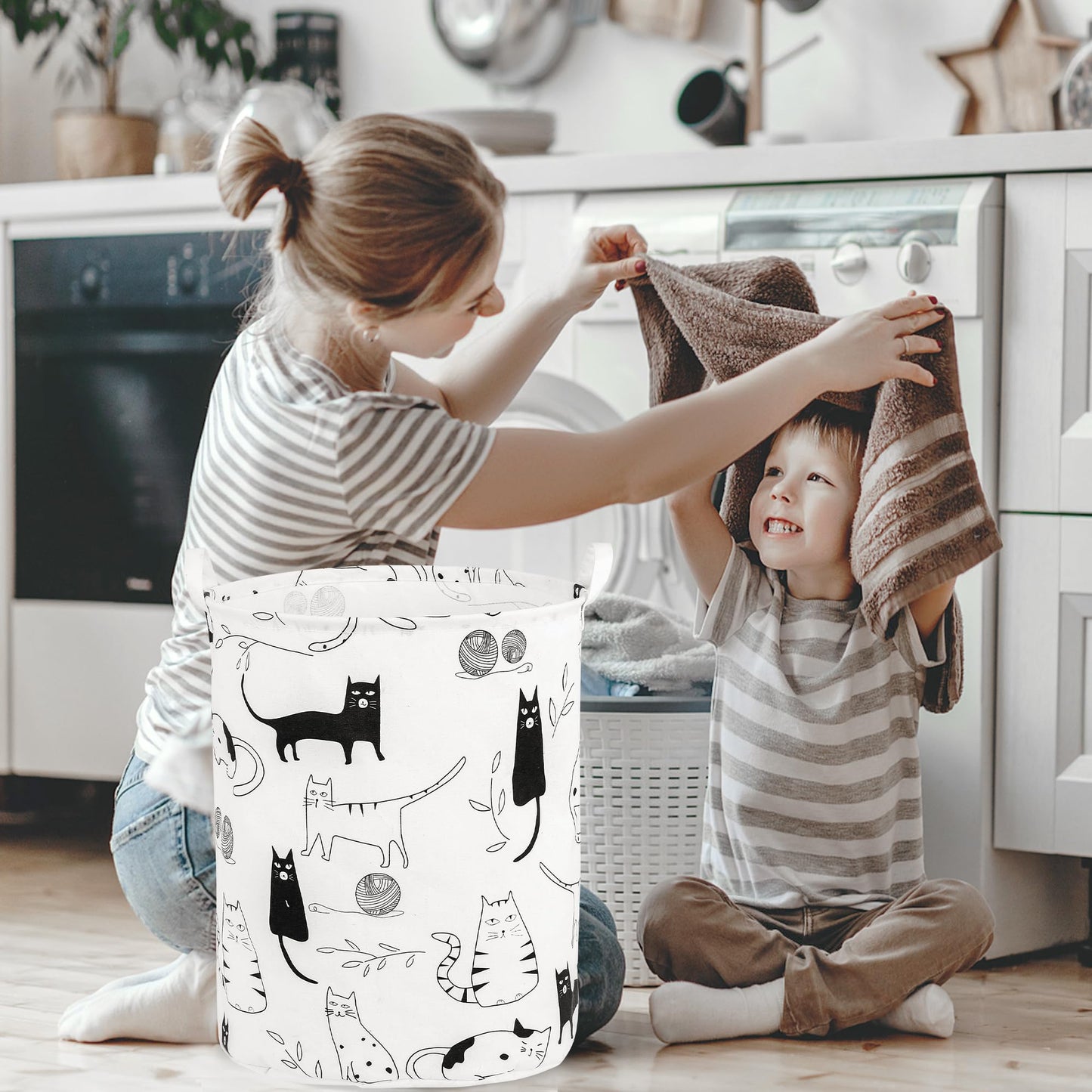 Large Foldable Laundry Basket Organizer Holder portable tall collapsible laundry hamper nusery Storage Basket Bin with Handles C