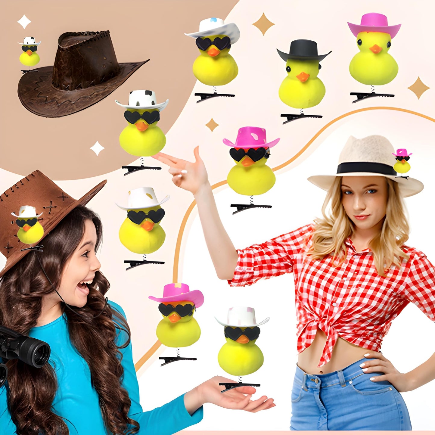 Sprout Clips Fun Cowboy Ducks Hair Clips For Adults And Children They Are Very Pretty To Change Your Luck These Ducks Give A Lot