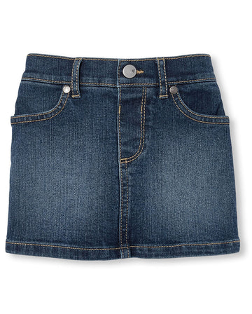 The Children'S Place Baby Girls Toddler Denim Skort Skirt, China Blue, 5T Us