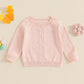Infant Baby Girl Cardigan Sweater Long Sleeve Button Up Knit Sweatshirt Jacket Toddler Baby Girl Fall Outfits (Pink, 6-9 Months)