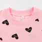 Retsugo Girl Heart Clothes Little Girls Outfits Toddler Long Sleeve Heart Sweatshirt Pink Shirts Top And Leggings Kids Clothing