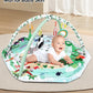 Dearlomum 4-In-1 Tummy Time Mat,Baby Activity Play Mat,Newborn Play Baby Mats For Floor With 6 Infant Learning Sensory Baby Toys