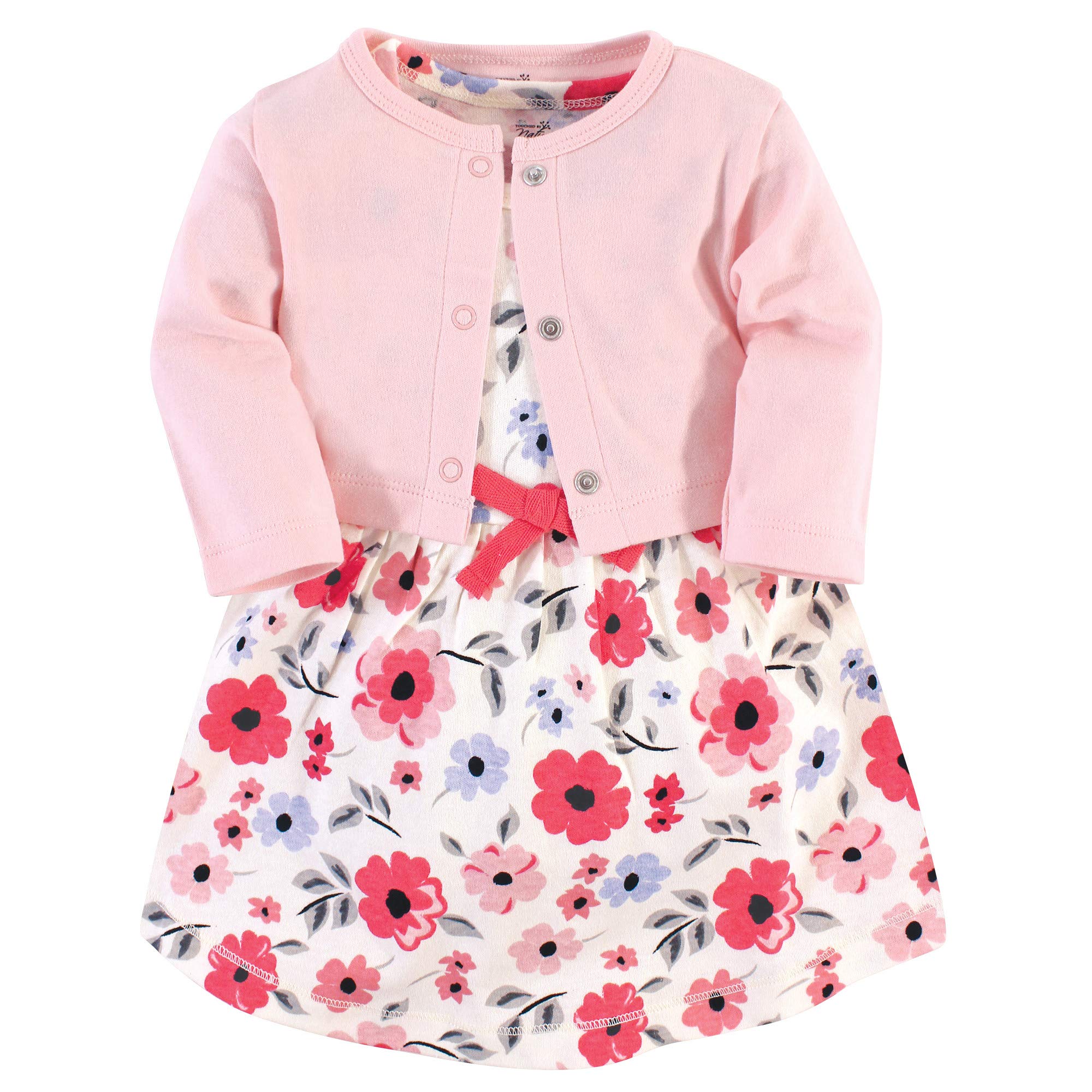Touched By Nature Baby Girls Organic Cotton And Cardigan Casual Dress, Coral Gar WBBAPB07VJHYHF8