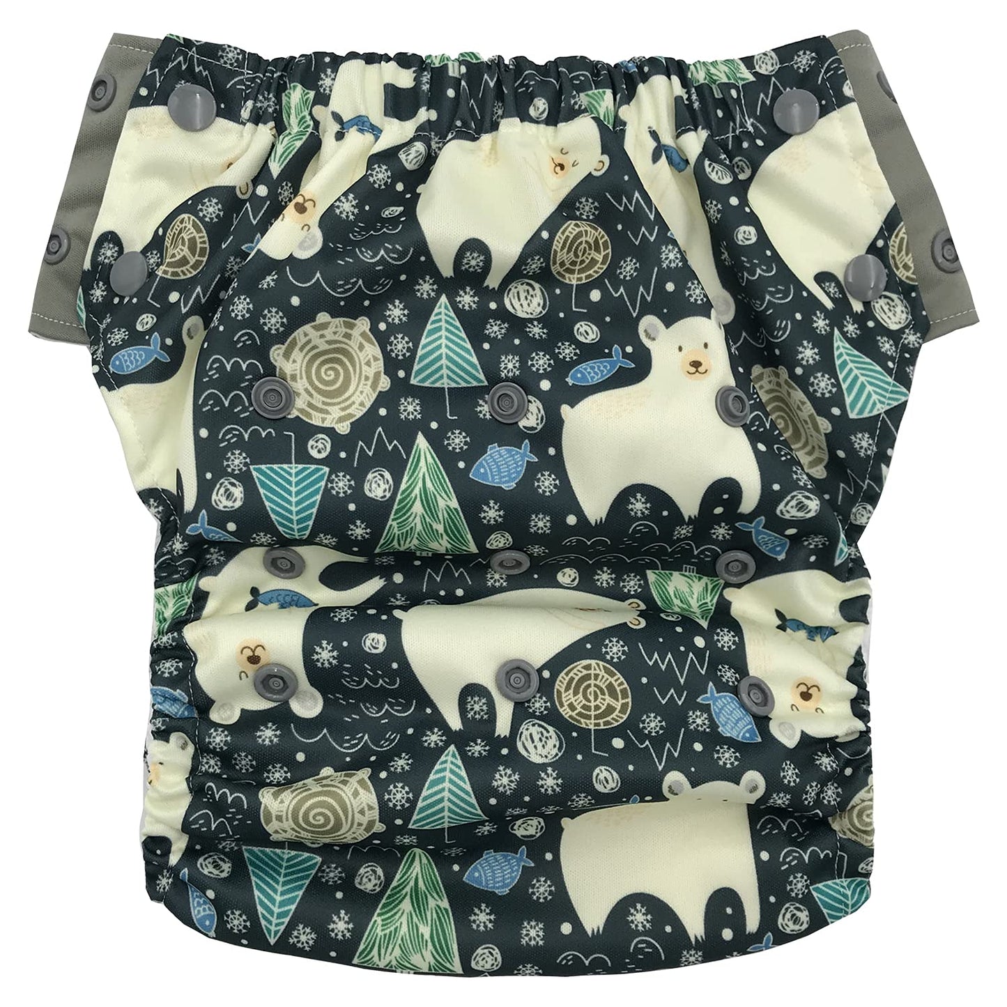 Hybrid Cloth Diaper - Reusable Training Pants, Swim Diaper, Special Needs Briefs, Fits From Baby Up To 10 Years (Size 3, Polar B