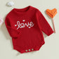 Adobabirl My First Valentines Day Baby Outfit Girl Boy Knit Sweater Bubble Romper Long Sleeve Jumpsuit Fall Winter Outfit (F Lov