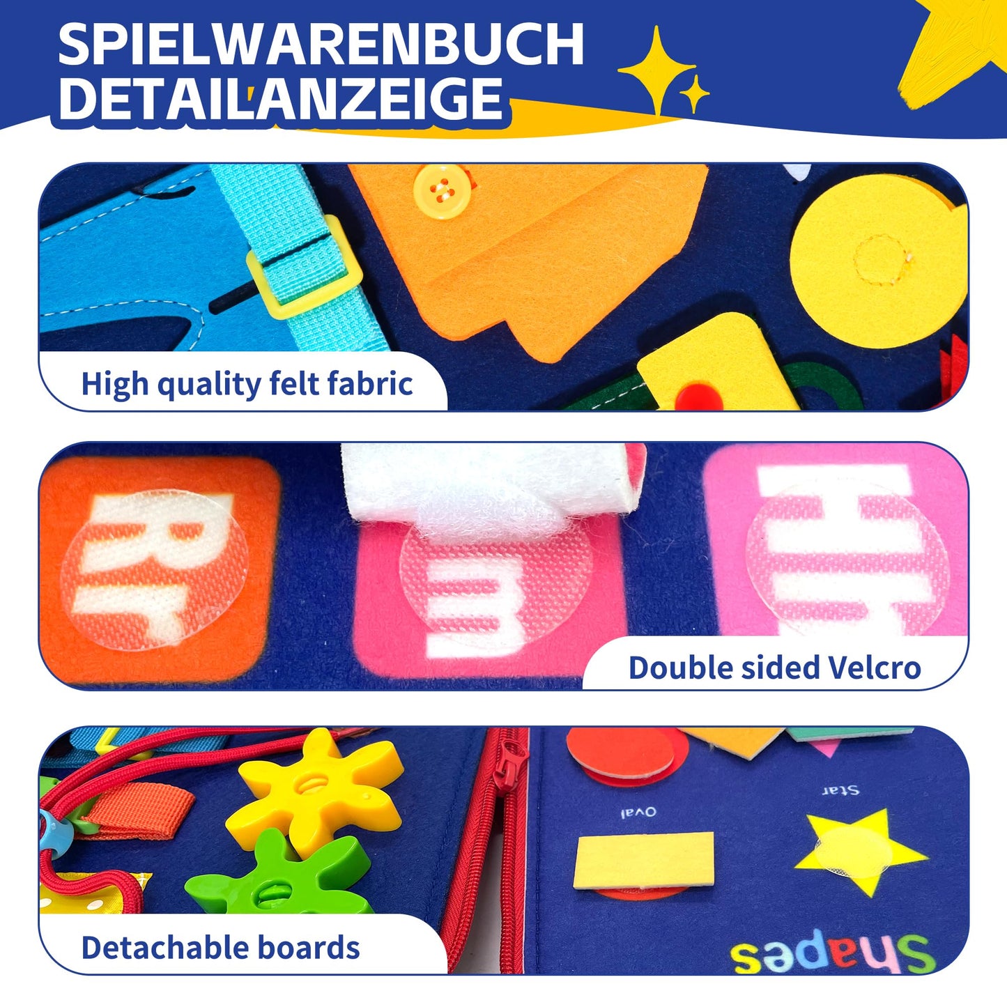 LYLIN Busy Board Montessori Toys for 1 2 3 4 Years Old, Toddler Busy Book Sensory Board, Preschool Learning Educational Activiti