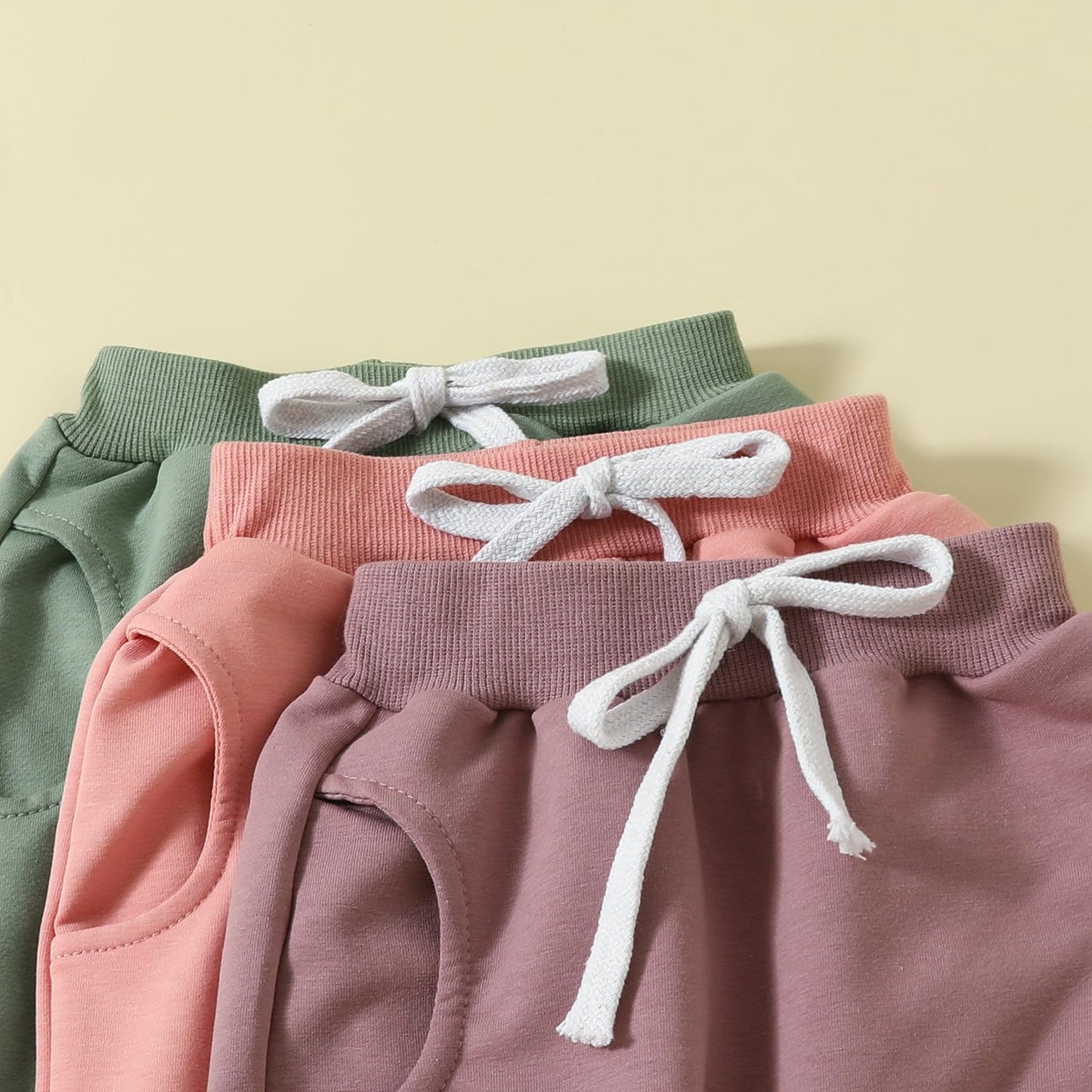 Yoawdats Baby Boys' & Girls' 3-Pack Jogger Pants - Classic Fit Elastic Waist Toddler & Infant Long Pants