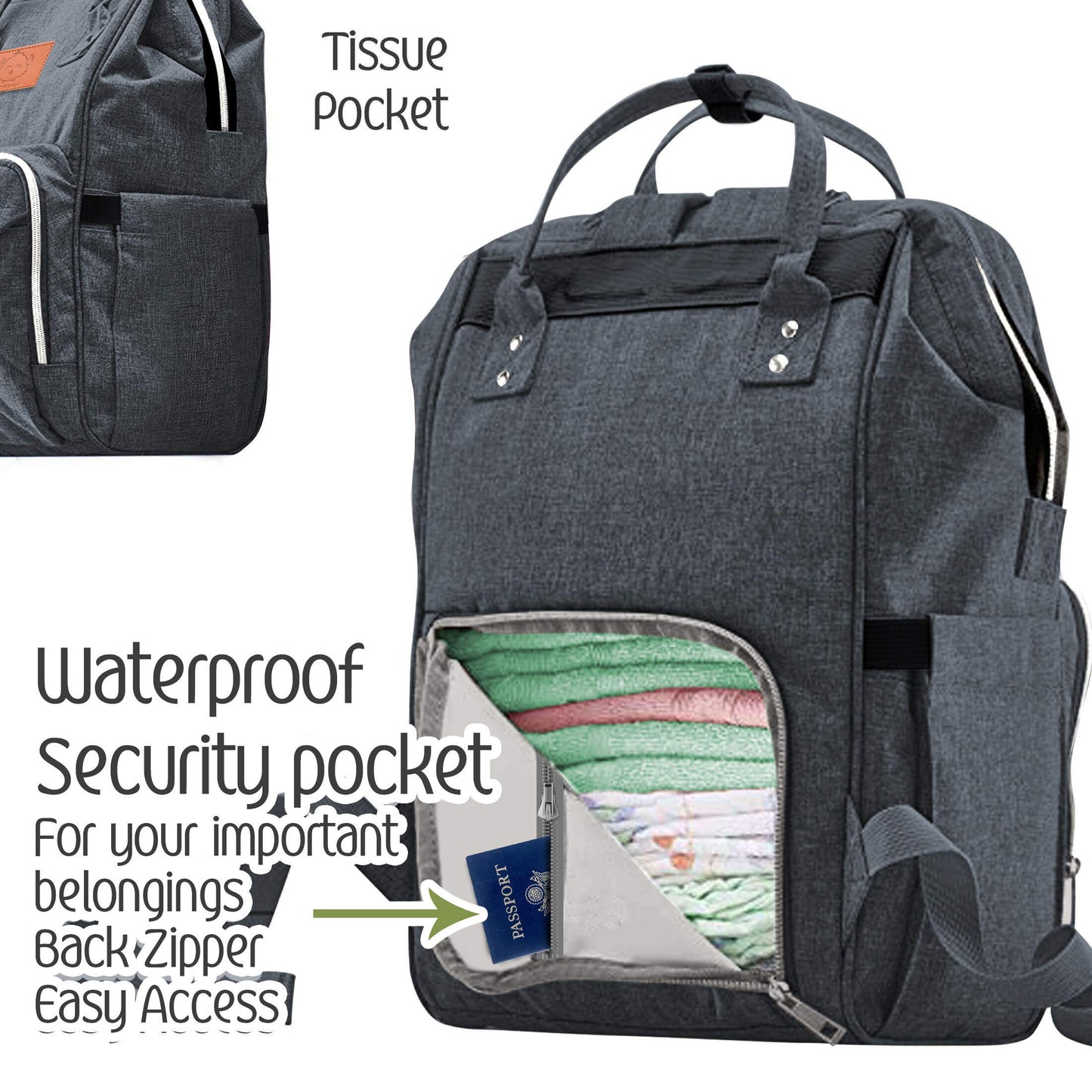 Keababies Baby Diaper Bag Backpack - Baby Bag For Boys,Girls, Waterproof Multi Function Baby Backpack, Large Diaper Bags For Bab