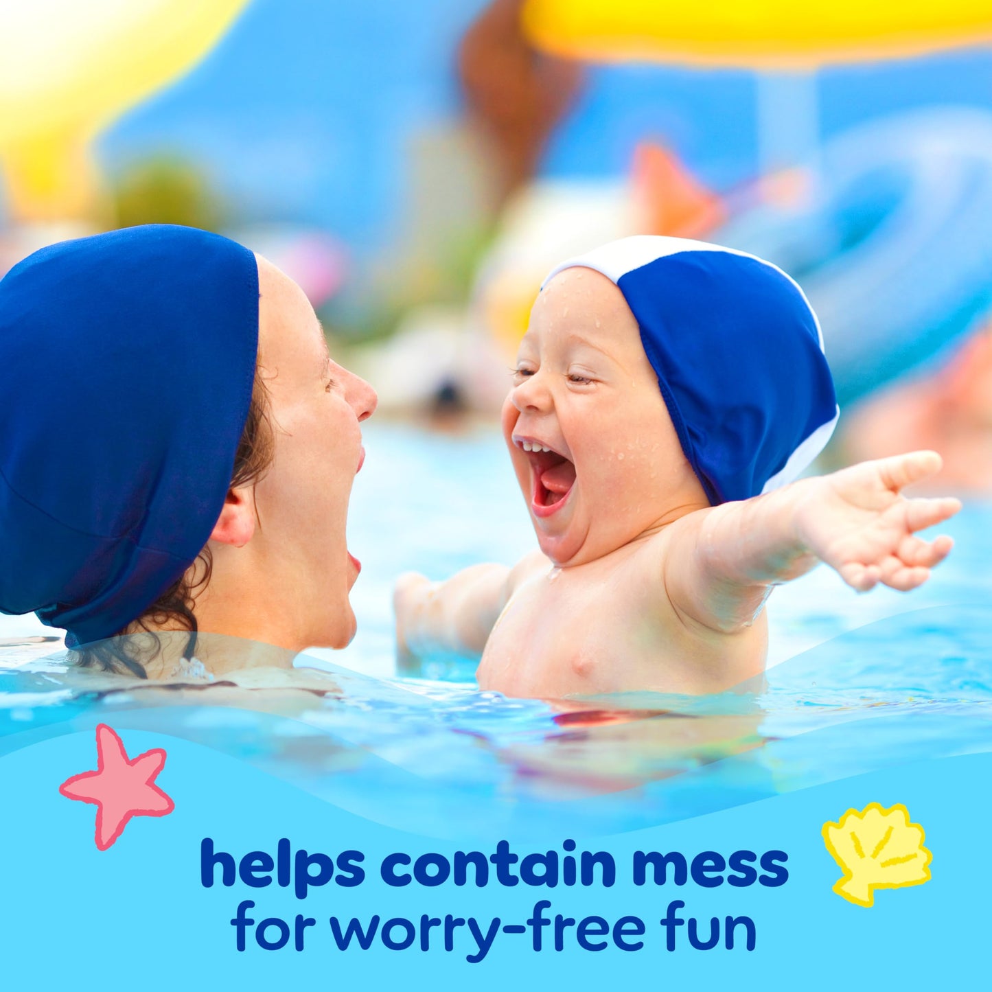 Pampers Swim Diapers - Splashers - Size L, 17 Count, Gap-Free Disposable Baby Swimming Pants