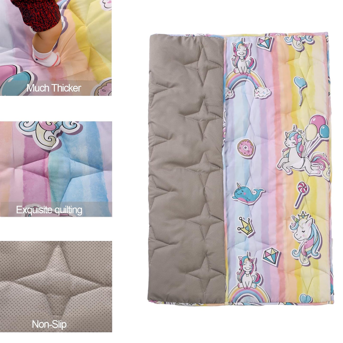 Napcure Baby Play Mat For Floor,50     50    Thick Ultra Soft Playpen Baby Mat For Playing,Non-Slip Baby Crawling Playmat For Ba
