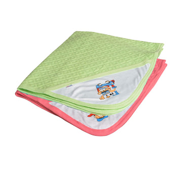 CATCUB Ultra Soft Jacquard Cotton Baby Hooded Towel Combo  Pack of 2 (Green, Coral Pink)