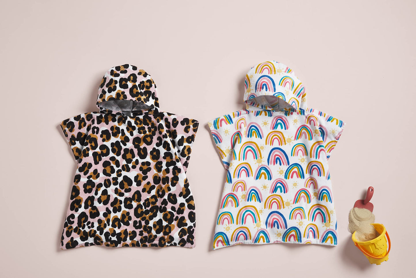 Mud Pie Toddler Poncho, Pink Leopard, 2T-5T