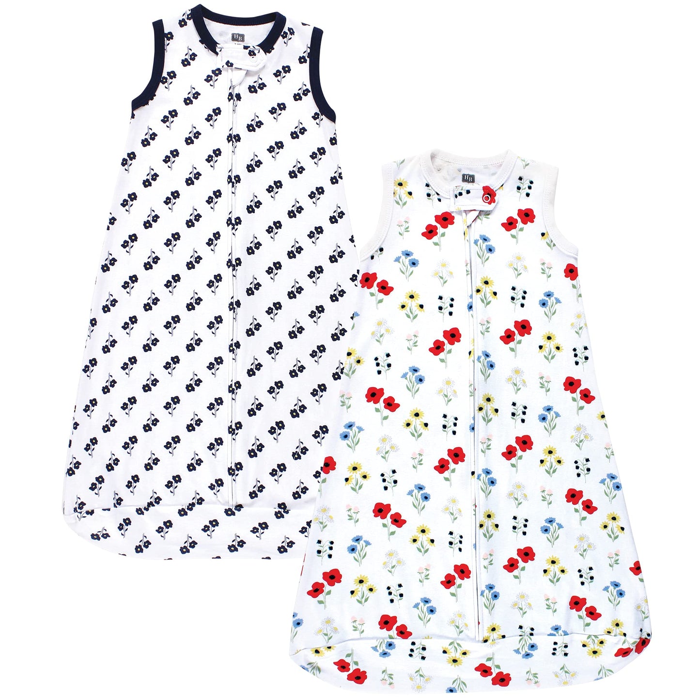 Hudson Baby Unisex Baby Interlock Cotton Sleeveless Sleeping Bag, Wildflower, 18-24 Months