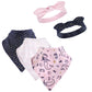Hudson Baby Unisex Baby Cotton Bib And Headband Or Caps Set, Mermaid, One Size