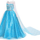 BanKids Princess Costume Birthday Party Dress Up for Little Girls with Wig,Crown,Wand,Gloves Accessories 6-7Years(Q89,130)