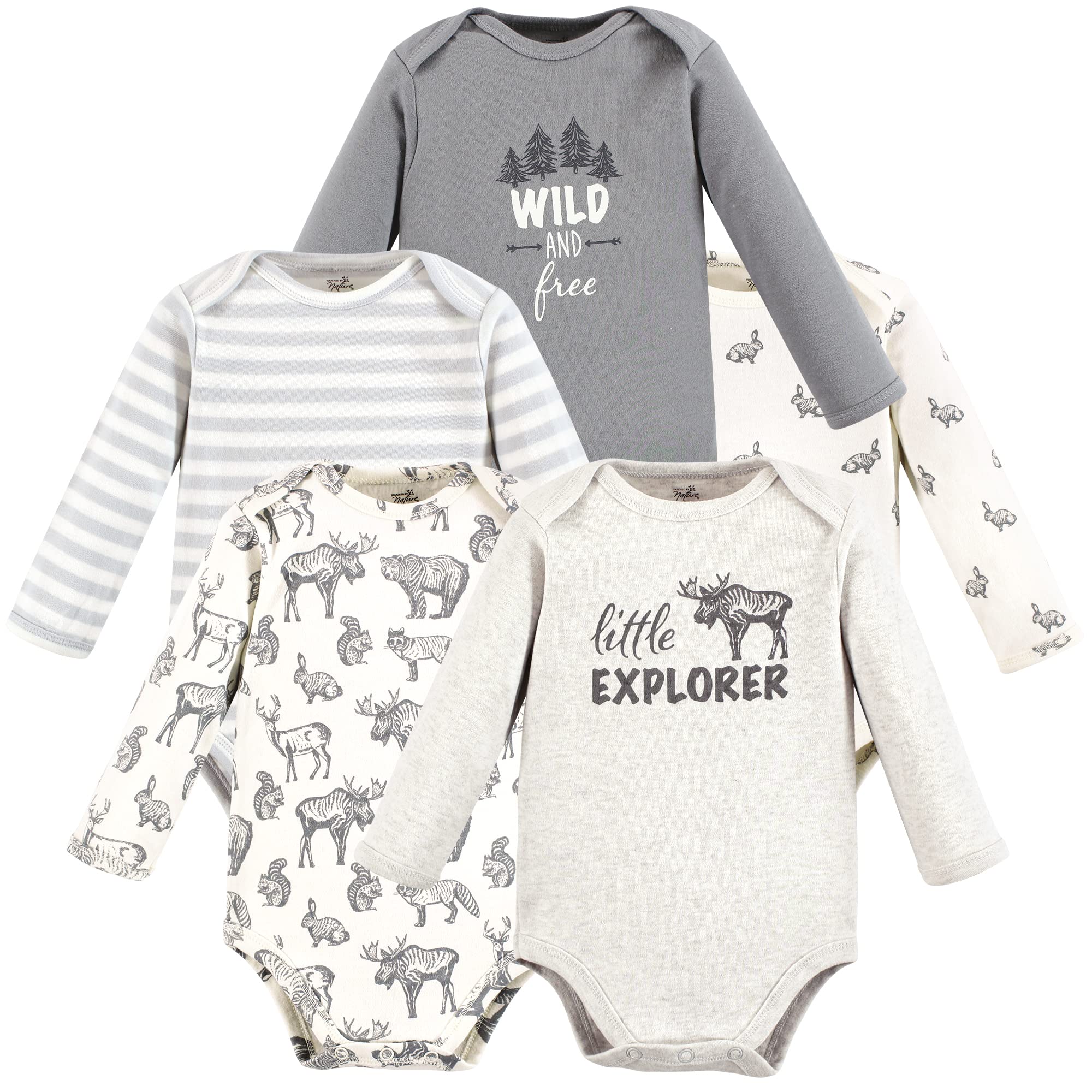Touched By Nature Unisex Baby Organic Cotton Long-Sleeve Bodysuits, Ne – Cutebab WBBAPB0C6B522SL