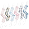Bunnybee Country Floral Pacifier Clip Set, 6 Pack Pacifier Holder, Toy Holder, Cute Southern Style Baby Binky Teethers, Baby Sho
