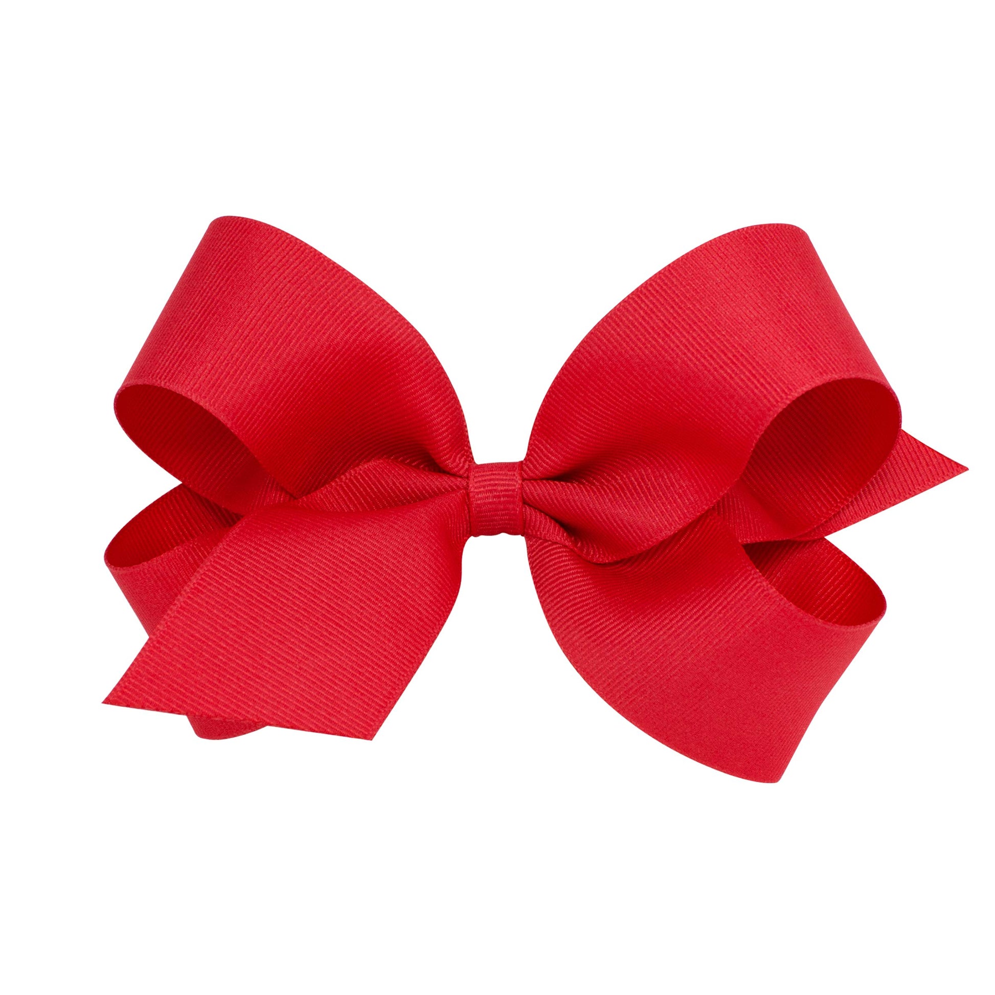 Wee Ones Girls' Classic Grosgrain Hair Bow On A Weestay No-Slip Hair Clip, Stylish For All Hair Types, Large Bow, Red