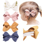 California Tot Set Of 4 Faux Suede 3D Bow Clips For Toddlers, Girls (3D Set Of 4)