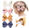 California Tot Set Of 4 Faux Suede 3D Bow Clips For Toddlers, Girls (3D Set Of 4)
