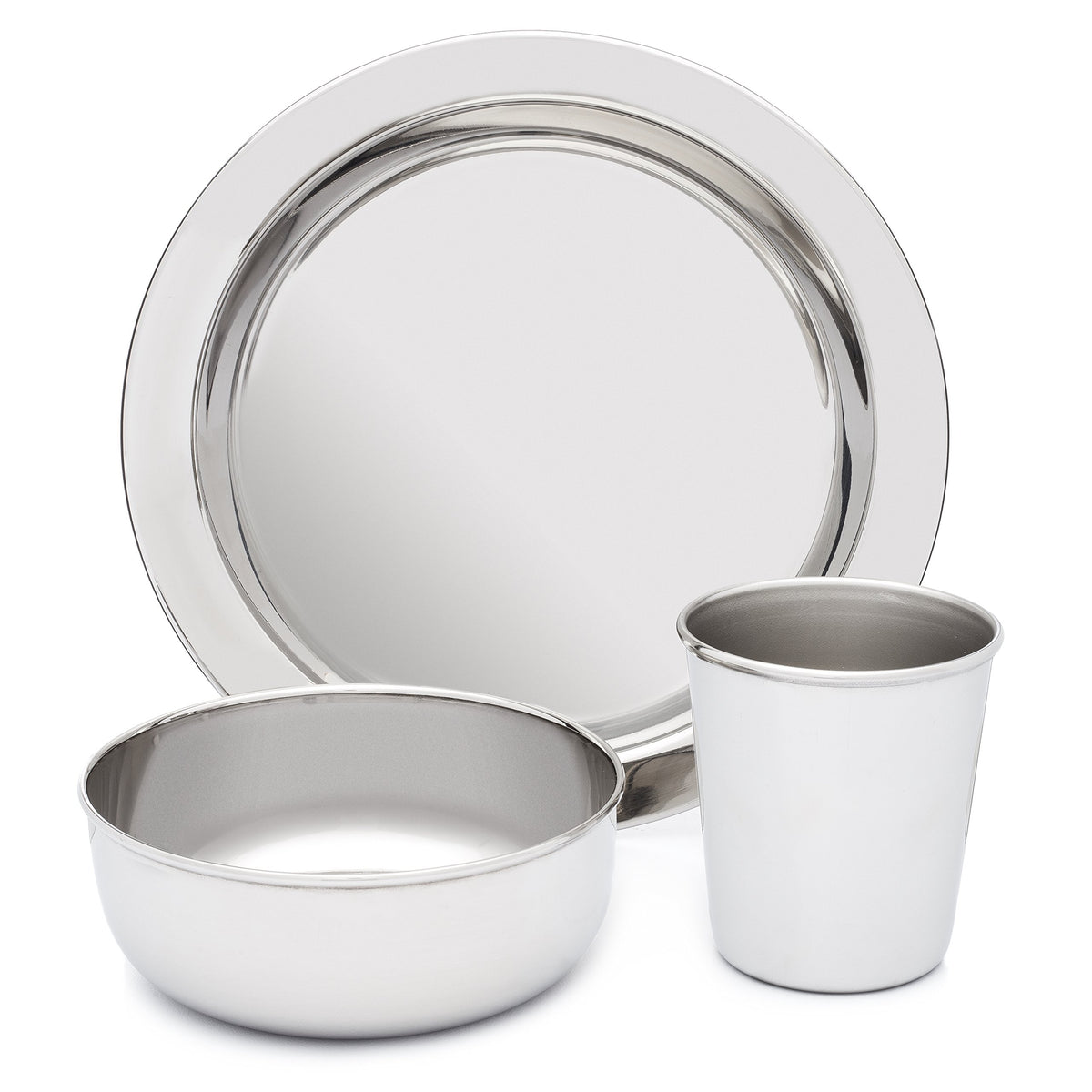 Stainless Steel Dish Set for Kids, with Plate, Bowl, and Cup  BPA Free  by HumanCentric