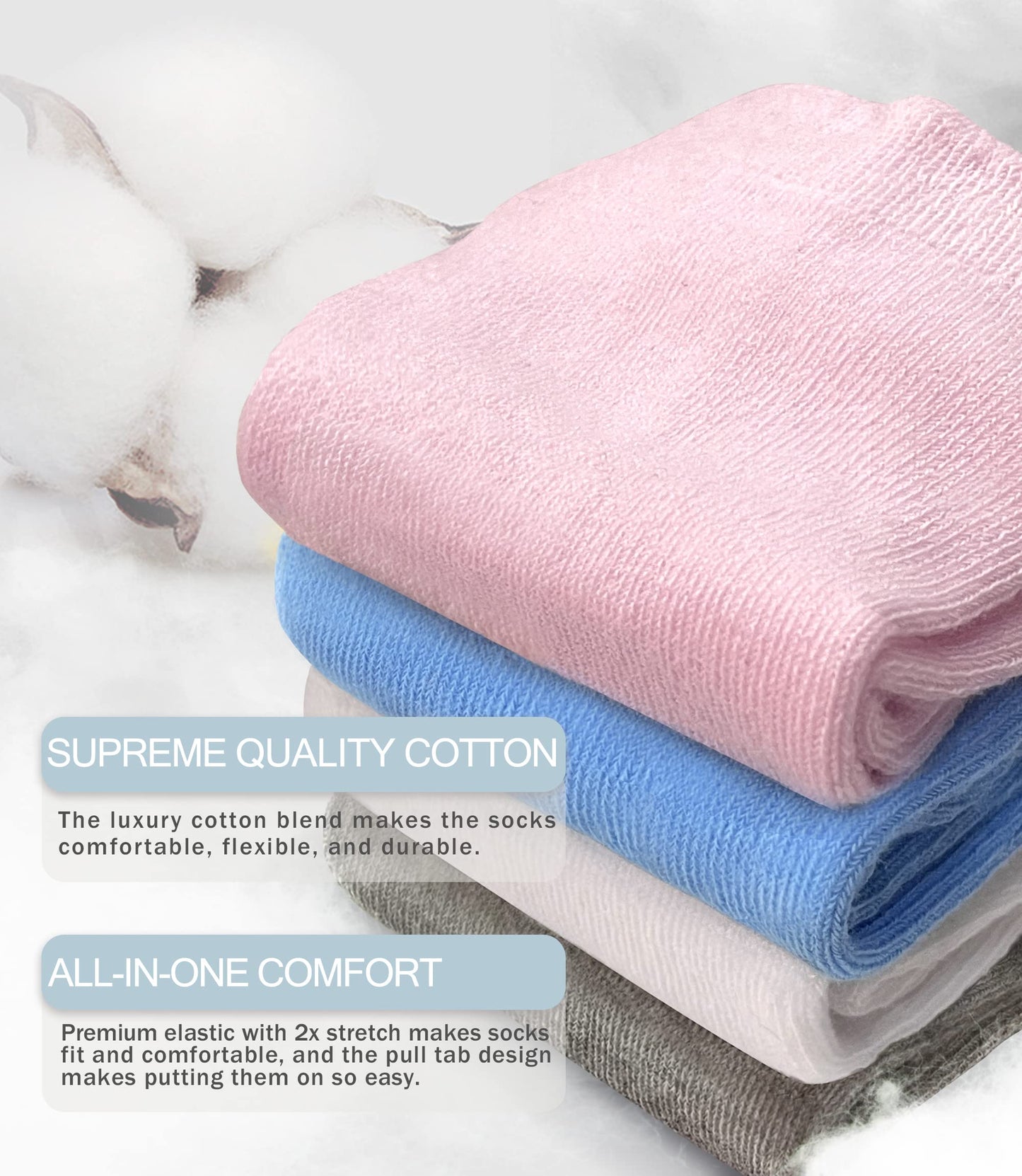 Toddler Socks With Grippers - Non Skid Baby Socks 6-12 12-24 Months 2T-3T Anti Slip Ankle Sock Grip Cotton Boy Girl Infant Kid C