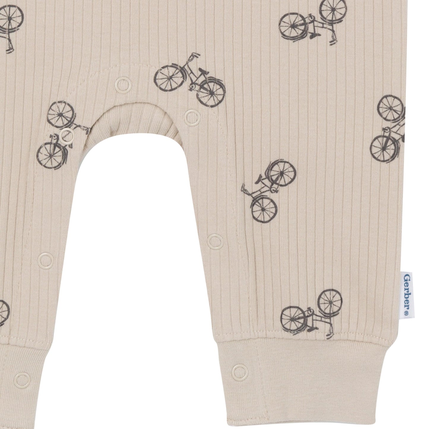 Gerber Modern Moments Baby Boys' Henley Romper, Bicycles, 12 Months