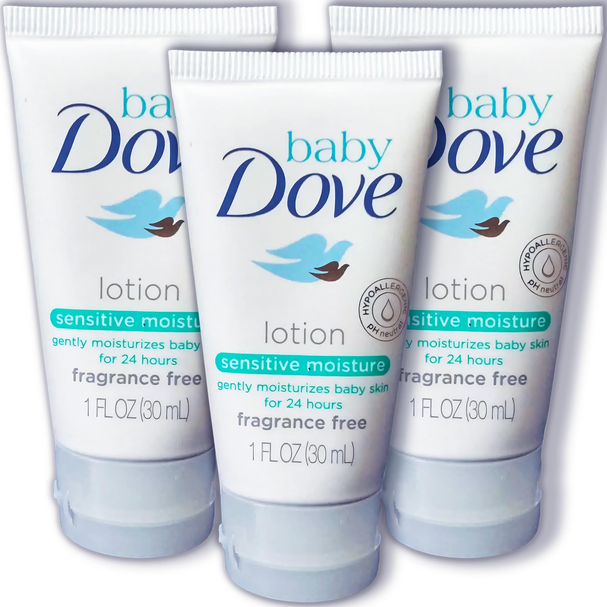 Baby Dove Sensitive Moisture Baby Lotion, 3 Pk Hypoallergenic Fragrance-Free For Sensitive Skin, Moisturizing Unscented Baby Lot