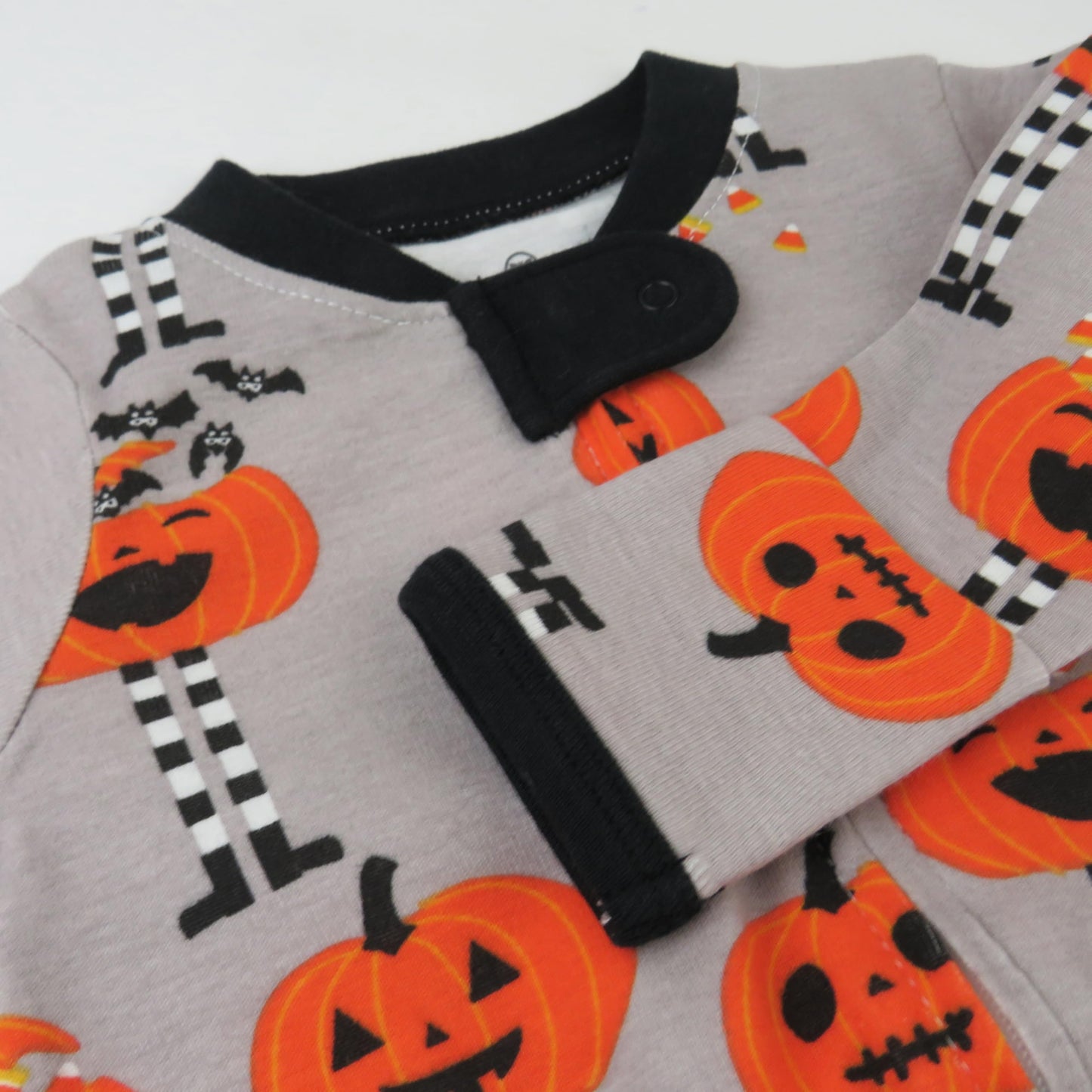 Honestbaby Baby Celebration Sleep & Play Footed One-Piece Pajama Sleeper 100% Organic Cotton, Pippi Long Pumpkin, 6-9 Months