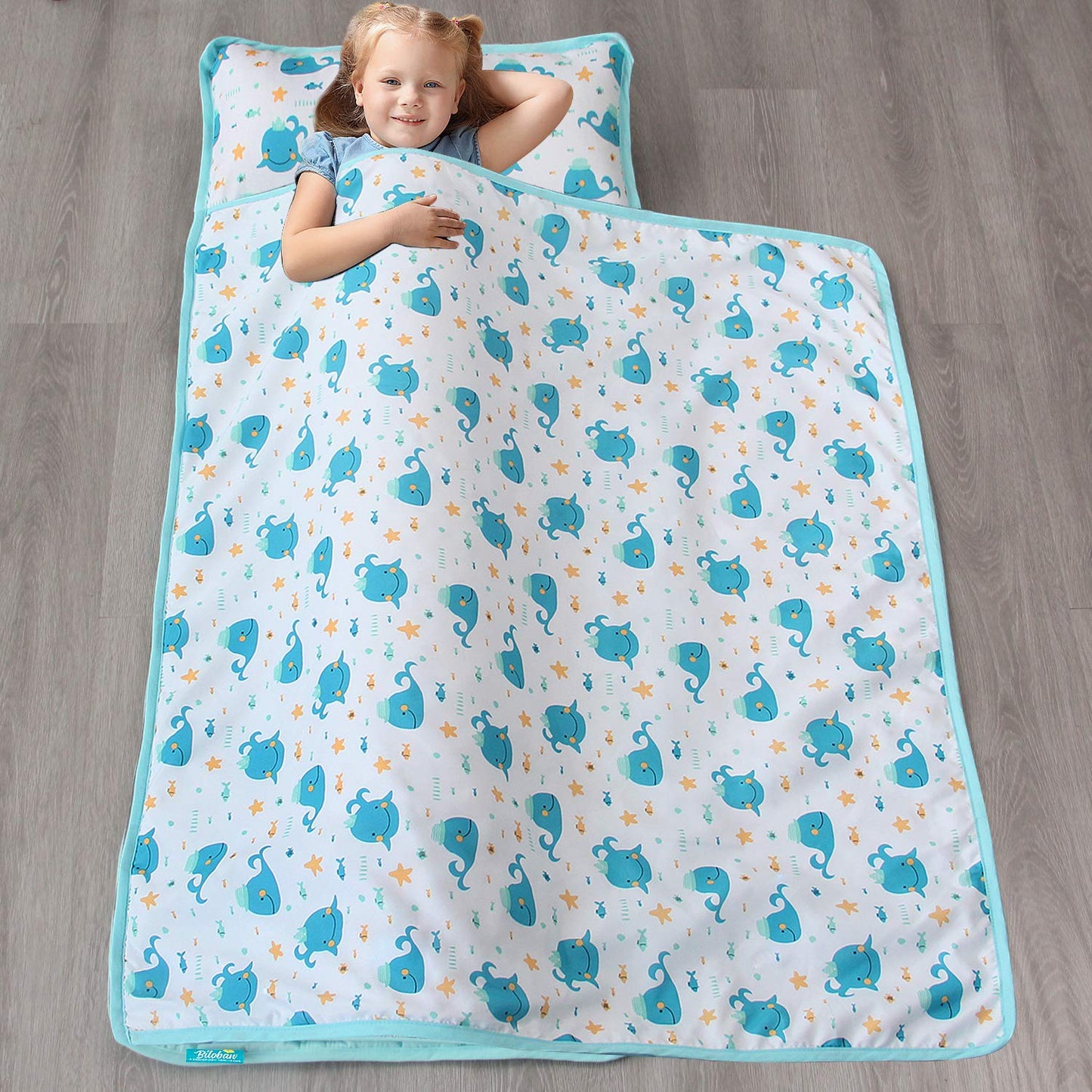 Toddler Nap Mat With Pillow And Blanket, Bluey Lightweight Kids Nap Mats For Preschool Daycare, Travel Sleeping Bag For Boys Gir
