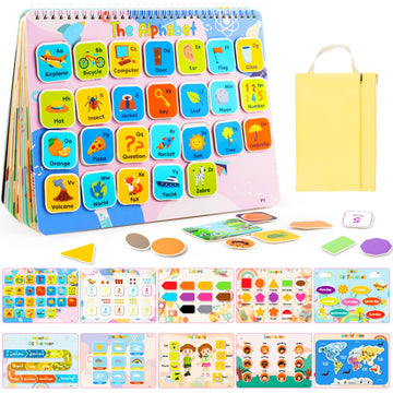 Kids Book Christmas Birthday Gifts for 3 4 5 Year Old Girls, Pre-assembled Stickers & Reusable, Activity Books for Kids Ages 3-5