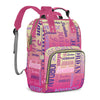 Perarts Personalized Diaper Bag Backpack for Baby Girls with Name, Gradient Pink Yellow Custom Nappy Nursing Bag for Moms Dads, 