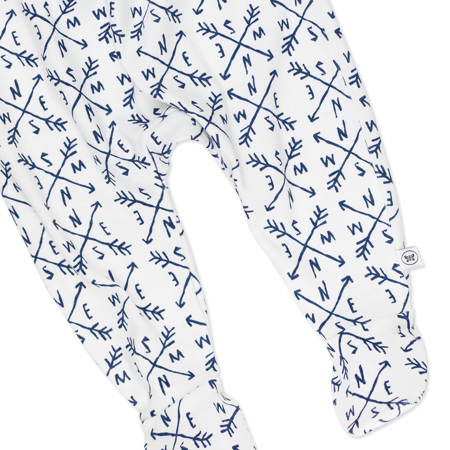 Honestbaby Baby 3-Pack Organic Cotton Footed Harem Pants, Compass Blue, Preemie