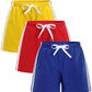 Gfqlong Toddler Boys Girls 3 Pack Cotton Running Athletic Shorts,Kids Summer Casual Fashion Soccer Shorts,Yellow+Red+Blue 2-3T