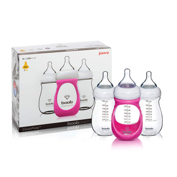 Joovy Boob Diamond 8 Ounce 3 Piece With Pink Sleeve, 1.44 Pounds