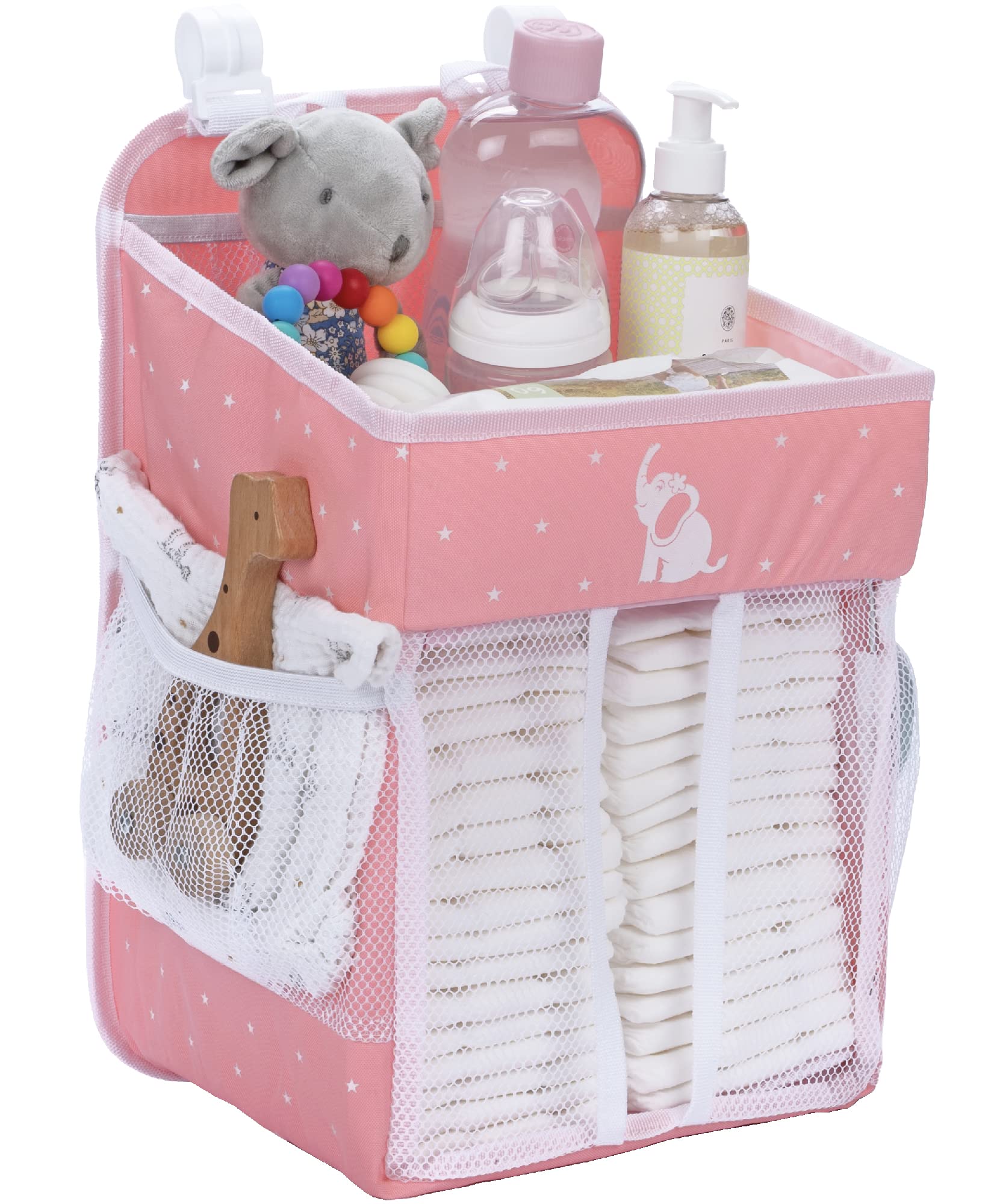 CRADLE STAR Hanging Diaper Caddy Organizer - Baby Shower Gifts for Changing Table - Hold 50+ Diapers - Nursery Baby Essentials f