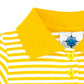 College Baby Striped Game Day Polo Dress With Bloomer - East Carolina Pirates Ecu Logo - Gold/White - 12 Months