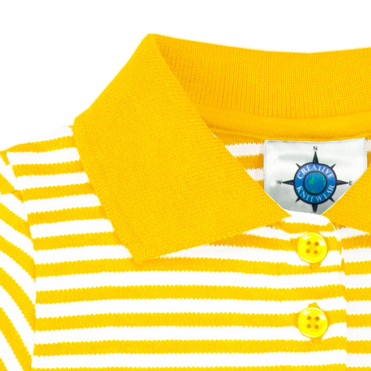 College Baby Striped Game Day Polo Dress With Bloomer - East Carolina Pirates Ecu Logo - Gold/White - 12 Months