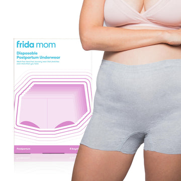 Frida Mom 8pc Postpartum Underwear, Disposable Boyshort Panties, Seamless, Stretch Support, New Mom Essentials, Size Petite (Wai