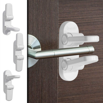3 Pack - Door Lever Baby Safety Lock - Prevent Little Kids from Opening Doors with A Child Proof Door Handle Lock - 3M Adhesive 
