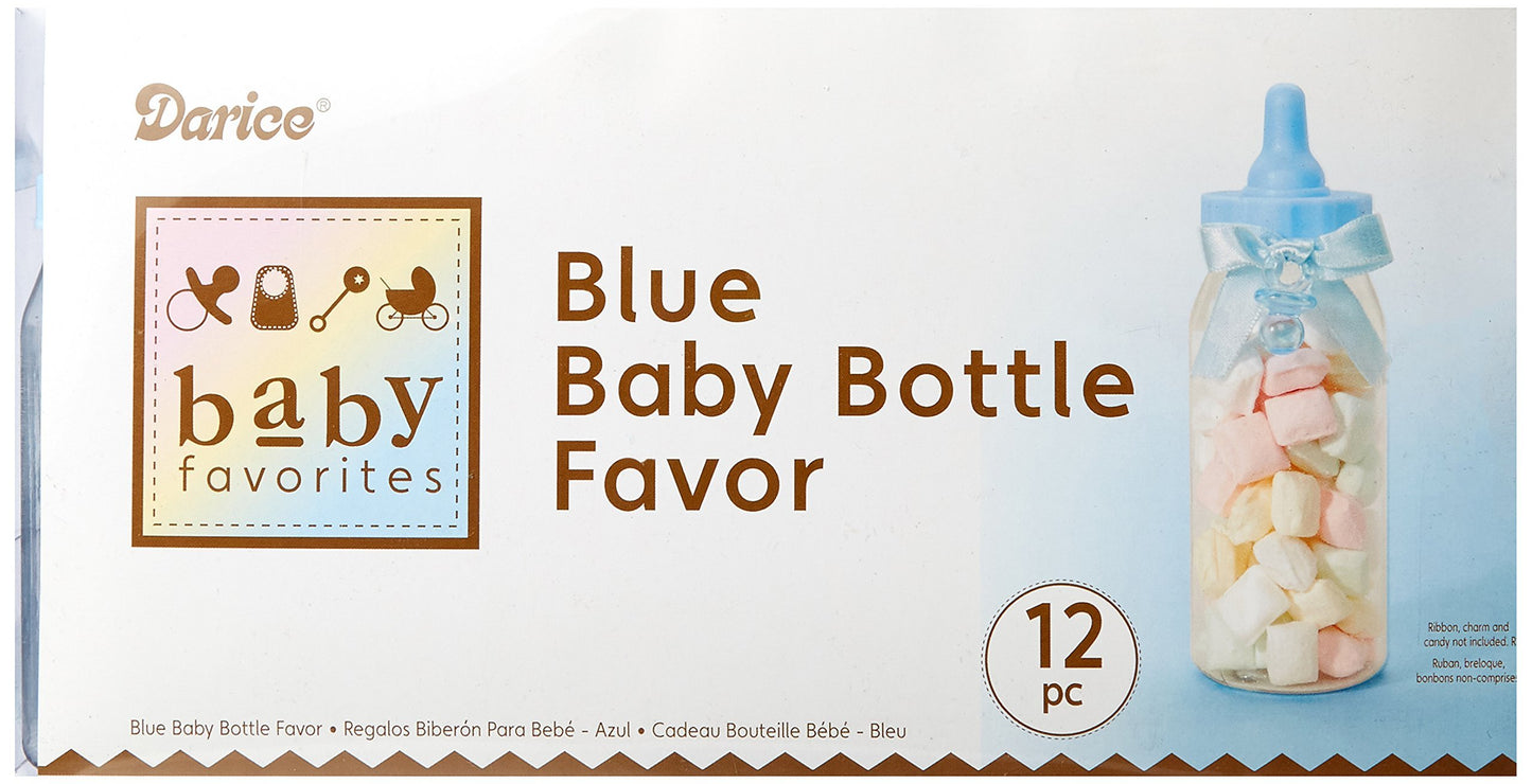 Darice, 12 Piece, 5 Inch, Blue Baby Favor Bottle