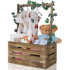 Snpwne Wooden Baby Shower Crate Baby Basket With Handle, Baby Storage Crate, Baby Welcome Box, Newborn Boy Girl Welcome Gift Bas
