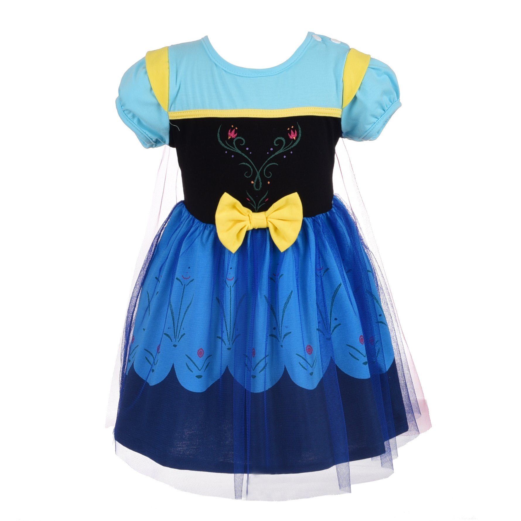 Dressy Daisy Ice Princess Dress Up Clothes Halloween Fancy Party Tulle Skirt Summer Outfit With Cape For Toddler Girls Size 4T,