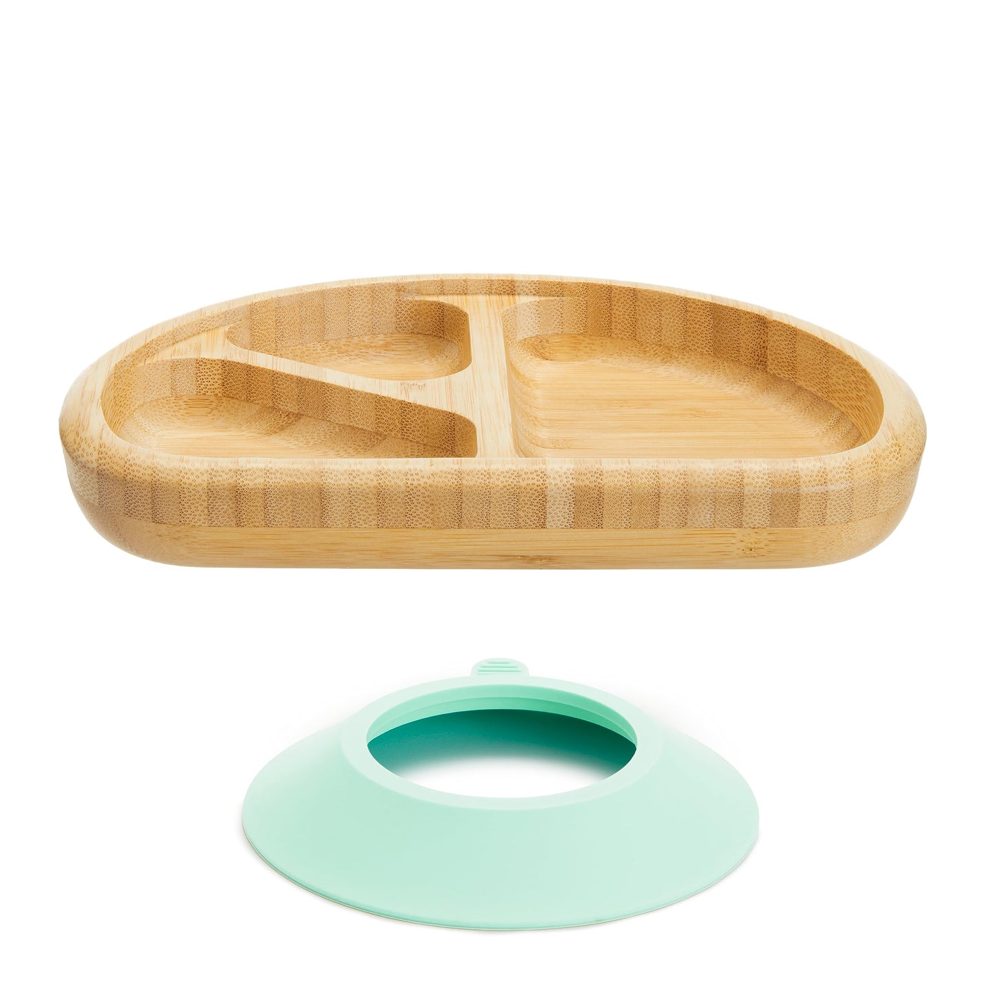 Munchkin Bambou Divided Suction Plate - Eco-Friendly Bamboo Dinnerware For Babies And Toddlers