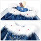 Knemmy Princess Costume For Girls Halloween Dress Snow Cosplay Christmas Birthday Party Dress Up Outfit Blue