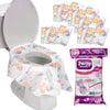 Potty Shields Toilet Seat Covers Disposable (20 pk, Unicorns) - XL Waterproof Toilet Cover for Toddlers, Kids & Adults - Portabl