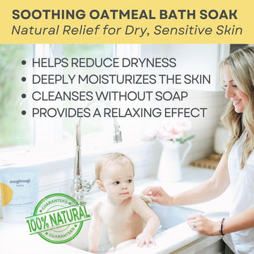 Organic Oatmeal Soothing Bath Soak For Sensitive Skin, Baby & Kids - All Natural & Fragrance-Free, 17 Oz (3 Packs) - Made In Usa