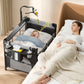Smelluck Baby Portable Playard, Foldable Bedside Bassinet Baby Crib With Removable Changing Table And Organizer, Adjustable Heig