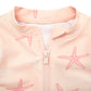 Gerber Girls' Toddler Long Sleeve One Piece Rashguard Swimsuit, Pink Starfish