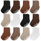 Jakidar 12 Pack Baby Socks Cotton Crew Toddler Socks Grips Non Slip Bottom Kids Socks, Khaki Dark Brown Latte Color 2-4T